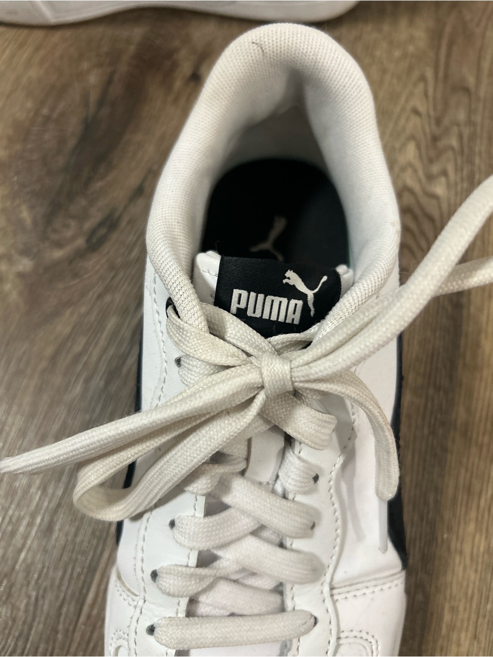 Puma White and Black Kids Low-Top Sneaker